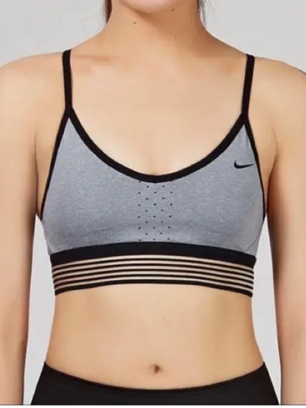 Nike dri-fit gray strappy sports bra XS Athleisure gym workout activewear run